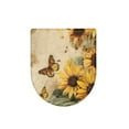 thumbnail image 6 of ZIATUBLES Toilet Lid Cover Reusable Toilet Seat Lid Cover Elastic Edges Soft Stretch Fabric Toilet Bowl Lid Cover Fit for Most Round Oval Elongated Lids for Bathroom Decor, Retro Sunflower Butterfly, 6 of 6