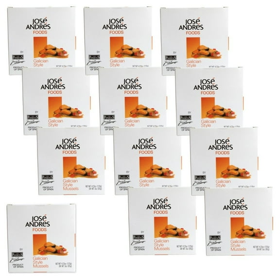 Jose Andres Foods Mussels Galician Style (120Grs), 4.23 OZ, 12 Pack