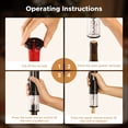 thumbnail image 3 of muson abridor de vino eléctrico, sacacorchos automático con cortador de papel de aluminio, 2 tapones de vacío, aireador, abridor de botellas de vino, juego de regalo 4 en 1 con pilas para la cocina ca, 3 of 5