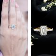 thumbnail image 4 of Rosec Jewels IGI Certified Lab Grown Diamond Emerald Cut Engagement Ring 3 Carat (E-VS1 Quality) - Diamond Ring with Hidden Halo, 18K Yellow Gold, US 4.00, 4 of 9