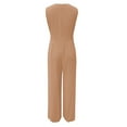 thumbnail image 3 of Women's V Neck Wide Leg Sleeveless Belted Jumpsuit Long Pants Rompers Rompers And Jumpsuits plus All plus Size Jumpsuit for Women Casual Jumpsuit plus Size Jumpsuits Wear for plus Size Womens, 3 of 5