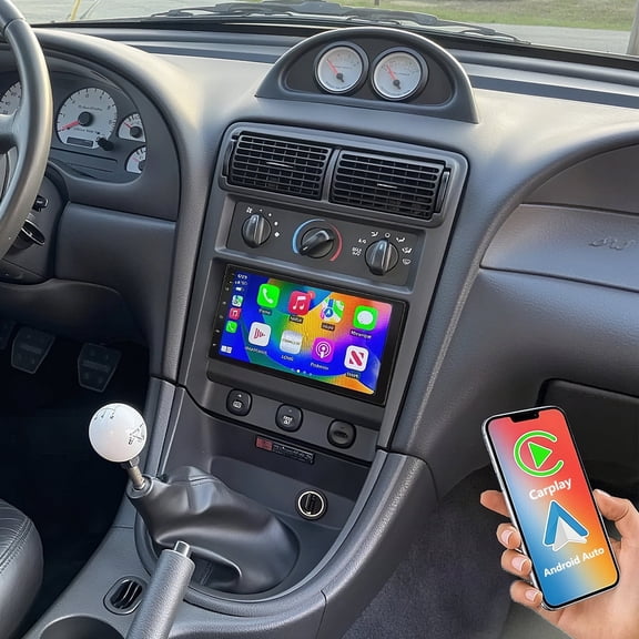 Gsuatey Android 15 Car Radio for Ford Mustang 1994-2004 with Wireless Carplay Android Auto, 7 inch IPS Touch Screen with Bluetooth 5.0 Radio GPS WiFi FM RDS DSP SWC with Backup Camera