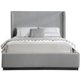 thumbnail image 3 of Meridian Furniture Flynn Grey Linen Textured Fabric King Bed, 3 of 10