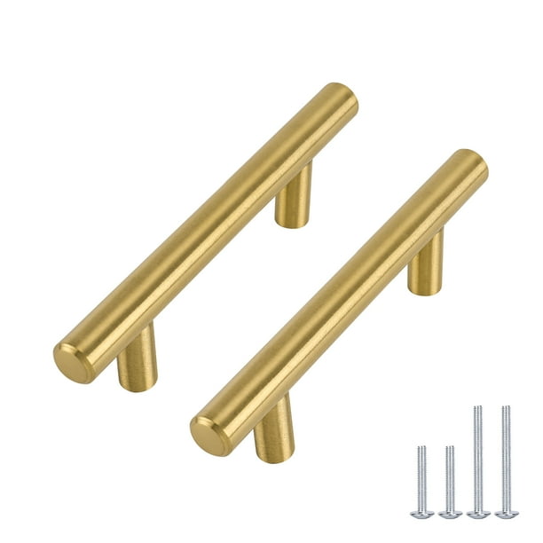 10 Pack Goldenwarm Brushed Gold Pulls Brass Drawer Pulls