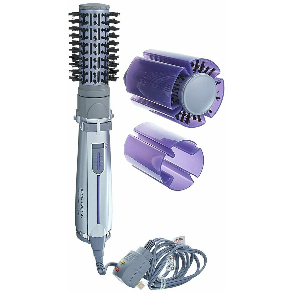 Spin Rotating Hot Air Brush Styler 2 Attachments 1 1/2" & 2" Brushes John Frieda Walmart