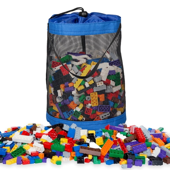 Play Platoon 1120 Pieces Building Bricks Set - 10 Classic Color Blocks - Bulk Building Blocks Compatible with Major Brands - 14 Different Shape Bricks - Includes Wheels, Tires, Axles, Windows & Door