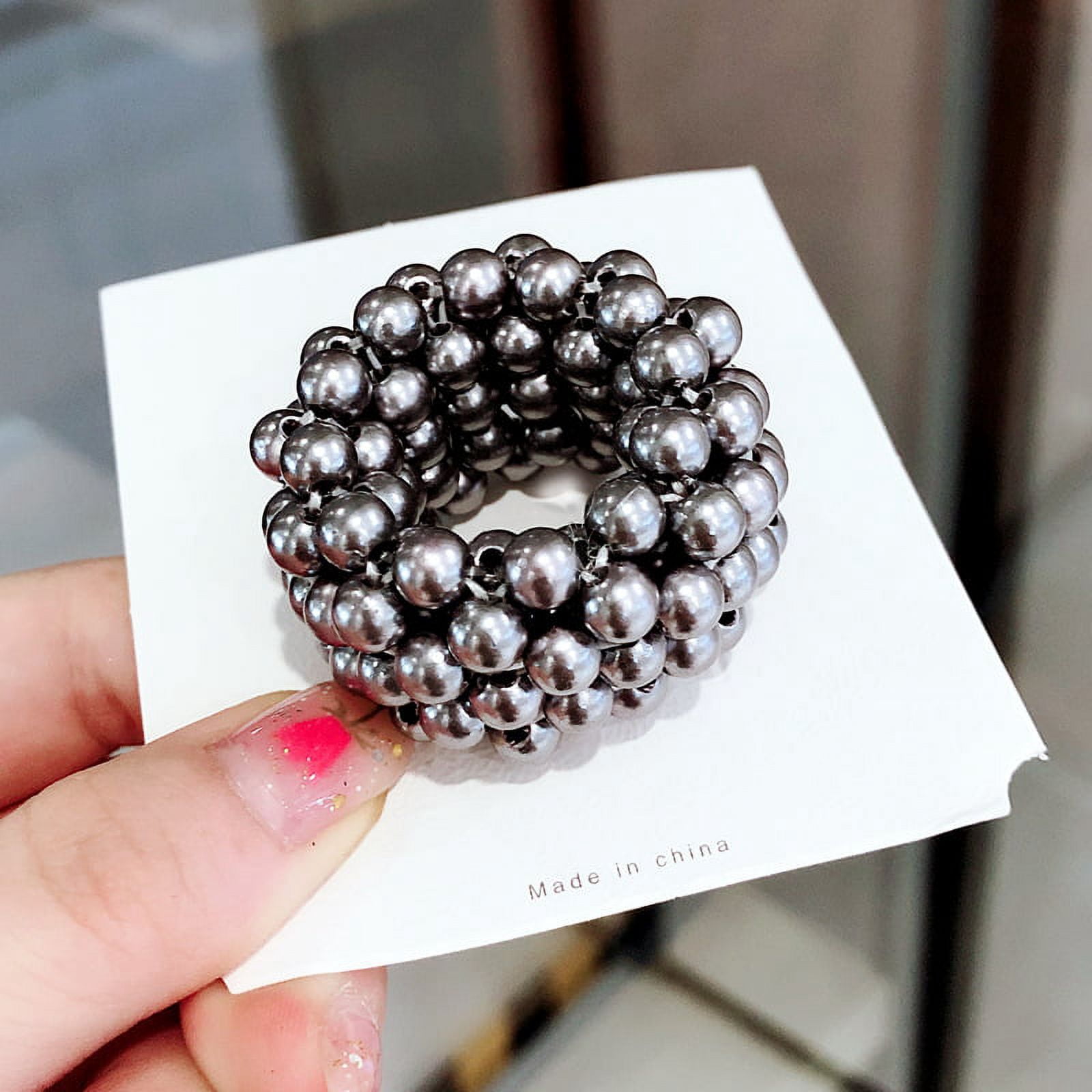 Simple Elastic Pearl Hair Rope for Women Girl Fashion Ponytail Holder Hairband Hairring Hair Accessories Headwear Gifts HairBand
