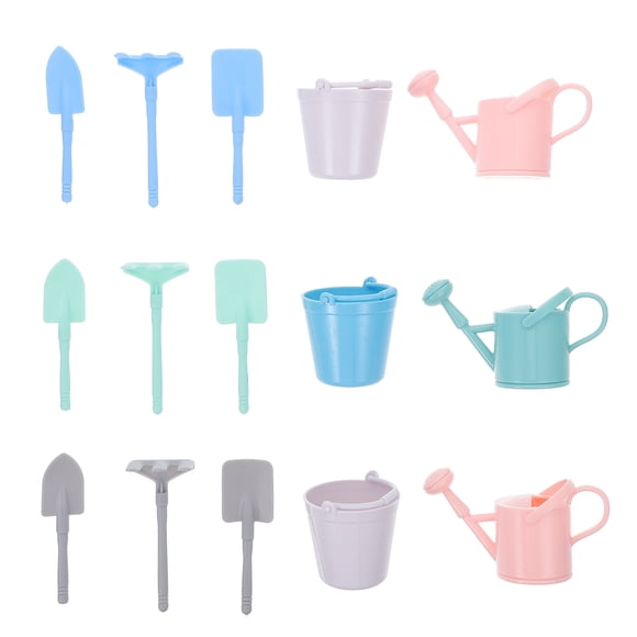 KAKOWELY 3 juegos de mini herramientas de jardinería, mini herramientas de plantación manual, regadera y cubo