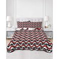thumbnail image 3 of Black Red,Queen Size Down Alternative Comforter,Lightweight Comforter Quilt Bedding Set with Pillow Shams Abstract Minimalist Geometric Lines Stripes Art Bed Comforter Duvet Insert 90"x96", 3 of 7