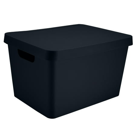 Simplify 5.61 gal Plastic Storage Boxes, Charcoal