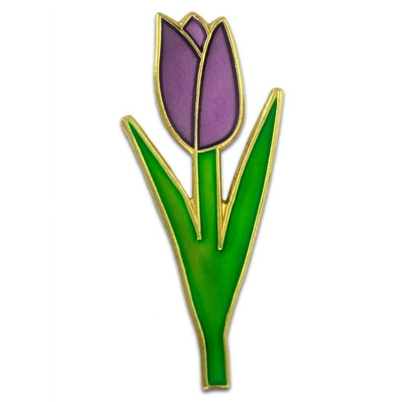 PinMart's Spring Purple Tulip Flower Easter Enamel Lapel Pin