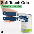 thumbnail image 6 of (2 pack) GORILLA GRIP Stainless Steel Manual Can Opener, Soft Touch Handle, Built-In Bottle Opener, Blue, 6 of 11