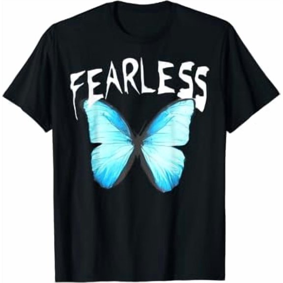 Humor Fearless Butterfly Cute Colorful Blue Butterfly T-Shirt