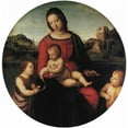 thumbnail image 2 of Raphael 26x26 Black Ornate Wood Framed with Double Matting Museum Art Print Titled - Madonna And Child With Two Saints, 2 of 4