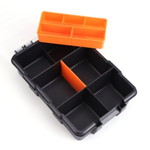 LHCER Two‑layer Storage Box,Small Parts Tool Box,Two-layer Plastic Heavy-duty Components Storage Box Case Organizer Small Parts Tool Box