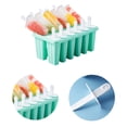 thumbnail image 2 of Moldes Para Paletas Bandeja de moldes de paletas de hielo de bricolaje para el hogar para hacer helados de silicona (verde de 12 celdas) Sywqhk Libre de BPA, 2 of 7