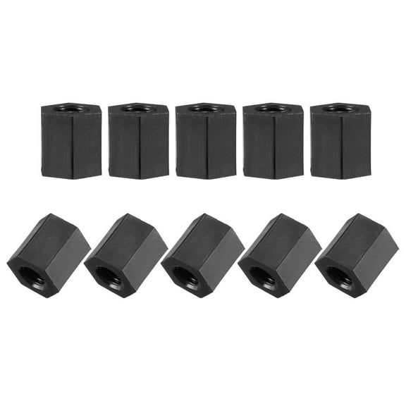 Uxcell 50Pcs M3x6mm Nylon Hex PCB Spacer Standoff Female Screw Nut Black