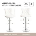 thumbnail image 5 of Hawsaiy Swivel Bar Stools Set of 2, Adjustable Velvet Tufted Counter Height Chairs with Nailhead Trim, Upholstered Barstools for Kitchen Island, White, 5 of 12