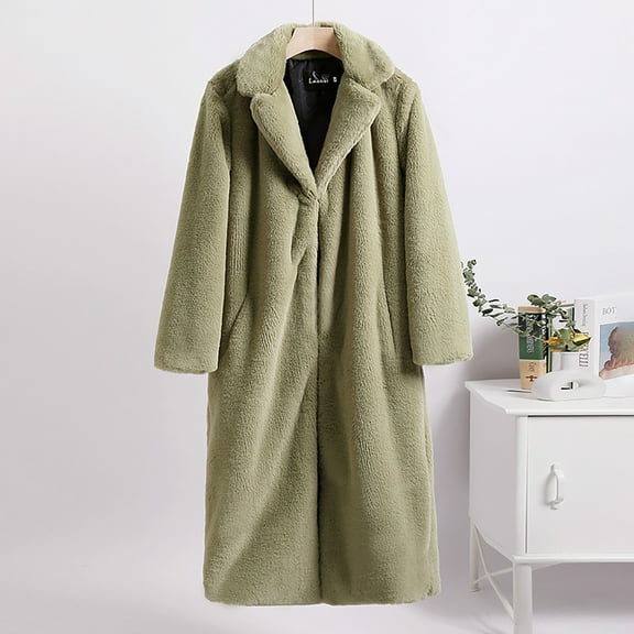 Pyhlmscde Women's Open Front Long Lapel Cardigan Warm Winter Fleece Outwear, Winter Coats for Women, Womens Tops, Fall Coats