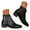 Black, variant on Women's V Cut Out Ankle Boots Embroidery Slip on Western Booties Chunky Stacked Heel Dress Shoes