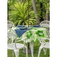 thumbnail image 2 of St. Patrick's Day Outdoor Tablecloth - 60 Inch Round Dining Table Cover, Watercolor Shamrock Polka Dots Light Green Waterproof Outdoor Table Cloth with Umbrella Hole & Zipper for Picnic/Patio/Party, 2 of 7