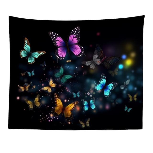 Tapiz de pared con diseño de mariposas, microtela, 150 x 130 cm, estética ambiental