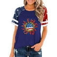 thumbnail image 2 of Jinhomg Womens Fashion Summer Tops Plus Size Raglan Sleeve American Flag Tees Casual Fourth of July Themed Party T-Shirts Ladies Independence Day Gifts Dark Blue S, 2 of 3