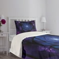 thumbnail image 3 of Ambesonne Psychedelic Quilted Bedspread Set 2 Pcs, , Twin Size, Purple Blue, 3 of 5