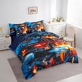thumbnail image 2 of Erosebridal Cartoon Fire Truck Bedding Comforter Set for Kids Boys, , Navy Reversible, 7 Pieces, 2 of 6