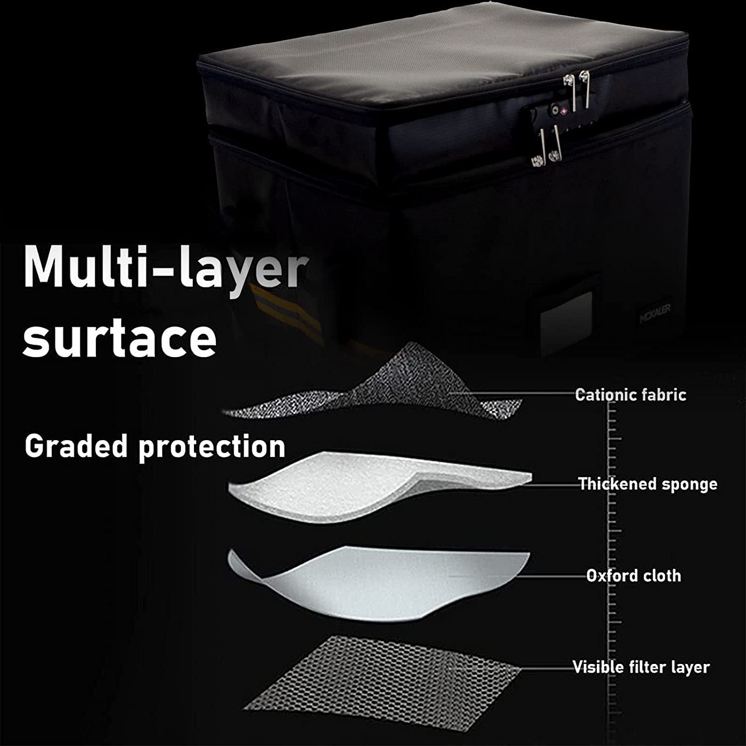 Samerd Portable Fireproof Lockable File Organizer, 2-Layer Foldable Box for Letter and Legal Storage