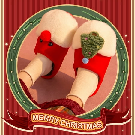 

Tepsmf Holiday Savings Christmas Women Christmas Tree Slipper Concise Office Stylish Winter Santa Claus Slippers For Girls Women Home Black And Friday Home 2024