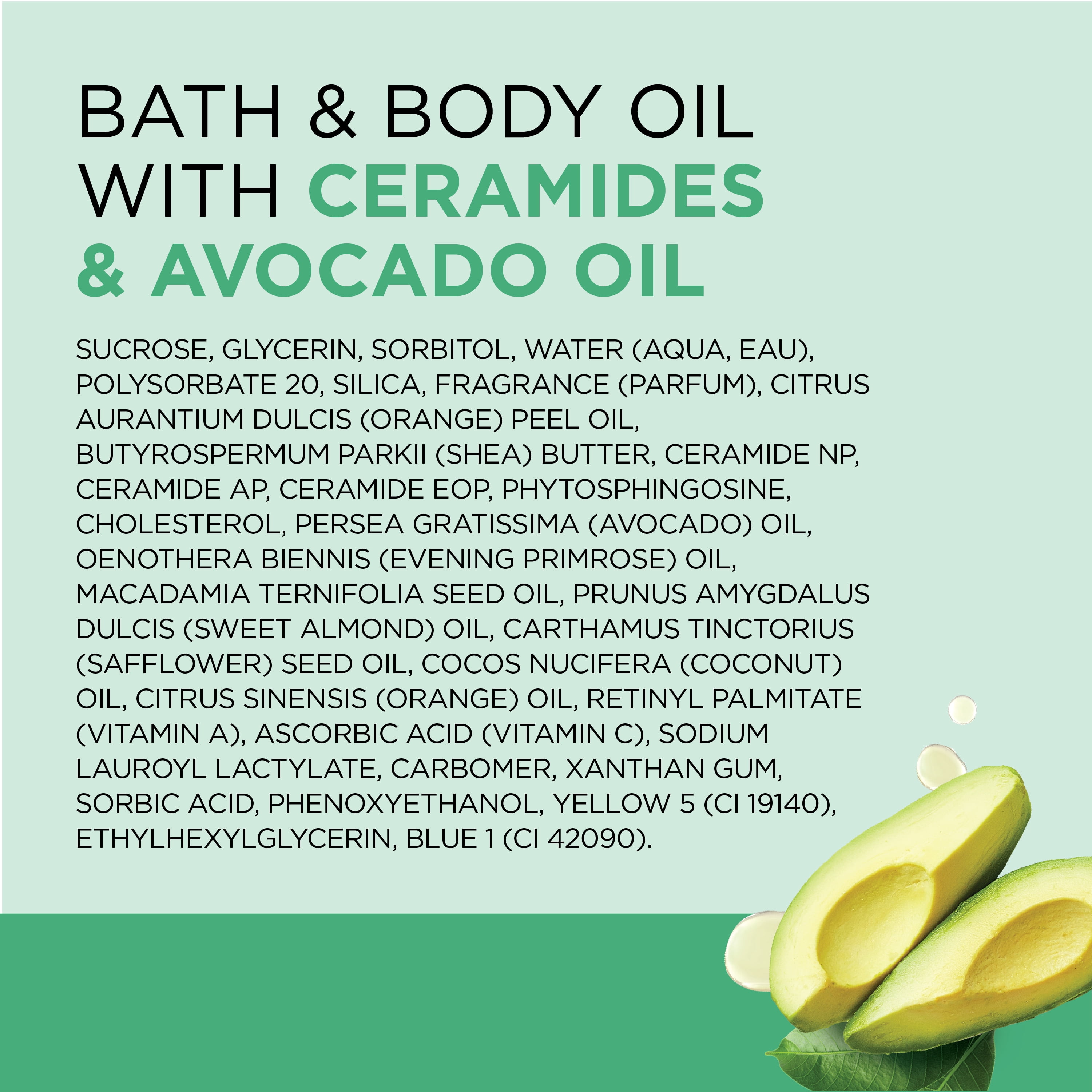 Dr Teal's Moisturizing Bath & Body Oil, Glow & Hydrate with Ceramides and Avocado Oil, 8.8 fl oz