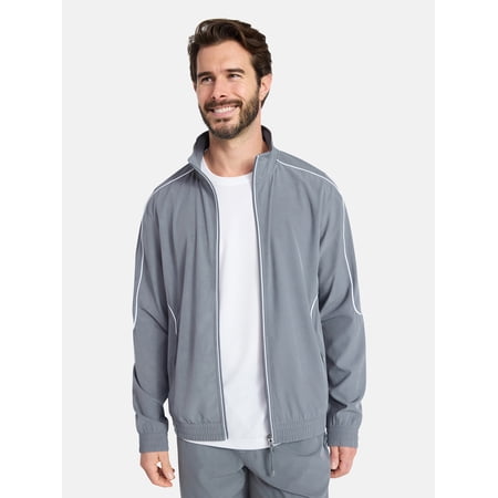 Athletic Works Men's Woven Full Zip Jacket, Midweight, Sizes S-3XL