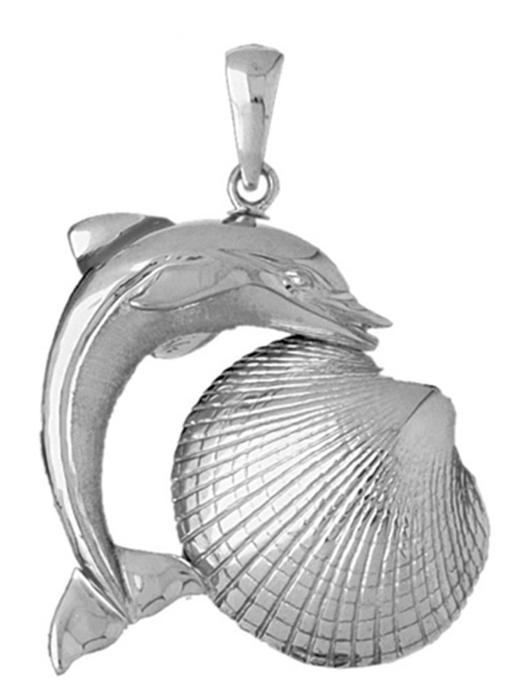 24 mm Sterling Silver 925 Dolphin Pendant Jewels Obsession Dolphin Pendant