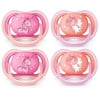 Philips Avent Ultra Air Pacifier, 6-18 Months, Contemporary Decos, Pink/Peach, 4 Pack, SCF345/32