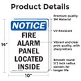 thumbnail image 2 of (2 Pack) Fire Alarm Panel Located Inside OSHA Notice Sign 10 Inch X 14 Inch Vinyl Label Decal Sticker Weather Resistant, UV Protected for Workplace, Business, and Construction Site,, 2 of 7