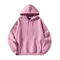 thumbnail image 4 of Cuoff Hoodies Sweatshirt Winter Loose Casual Solid Color Loose Casual Hoodies for men Pink 3X, 4 of 4