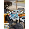 thumbnail image 5 of Outdoor Tablecloth with Umbrella Hole for Patio/Picnic/Party/Camping, Blue Delicacy Waterproof Table Cloth Square Cover Washable, Cartoon Funny Watercolor Yummy Foods (54"x 54"), 5 of 8