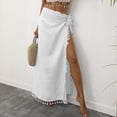 thumbnail image 2 of SZJXBUY Sarong Cover Up Womens Beach Swimwear Coverup Dressy Long Skirts with Tassels Summer Maxi Bathing Suit Bikini Wraps White,Free Size, 2 of 6