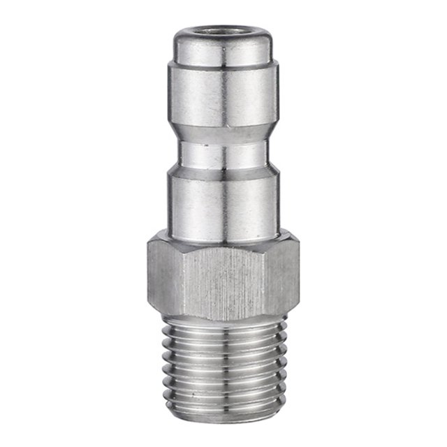 Pressure Washer Snow Foam Quick Plug Connector 1/4 inch to Spray- Wand Lance Adapter Quick Disconnect Release Fitting,1 * Adapter Foam Nozzle Connector,silver
