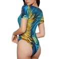 thumbnail image 2 of Rateoe Starry Sunflower Dreamscape Printed Women Rash Guard Short Sleeve,Tummy control Swimsuit Surfing Swimsuit Bathing Suit Short-sleeved Onesie UPF 50+ -Medium, 2 of 7