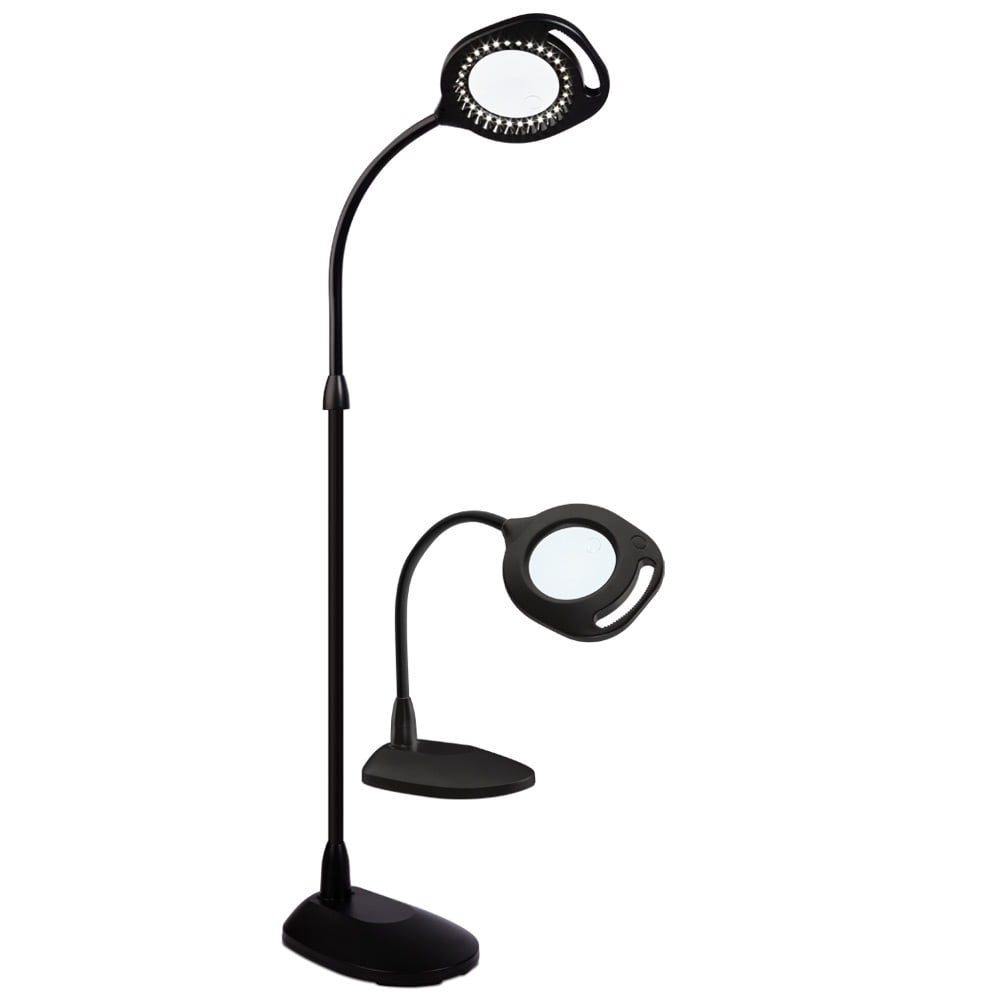 OttLite 2 in 1 LED Magnifier Task Floor Lamp and Table Light