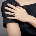 thumbnail image 4 of 10k Yellow Gold Vintage Style Genuine Oval Green Amethyst and Cultured-Pearl Ring, 4 of 5