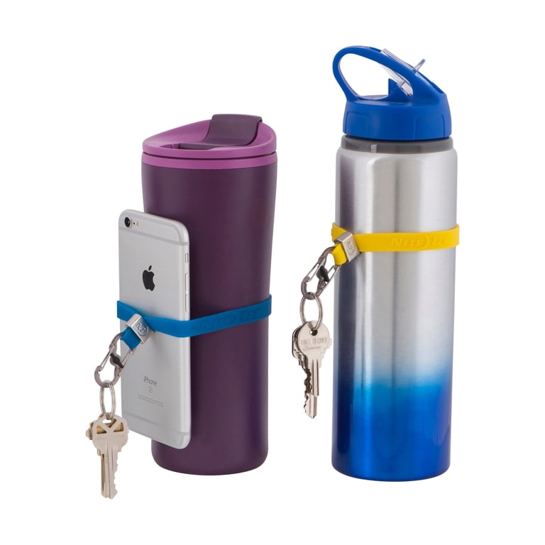 Porte-Clés Nite Ize Cinch-A-Lot – Sangle Silicone Extensible, S-Biner Verrouillable, Anneau Fendu, Réglable, Anthracite