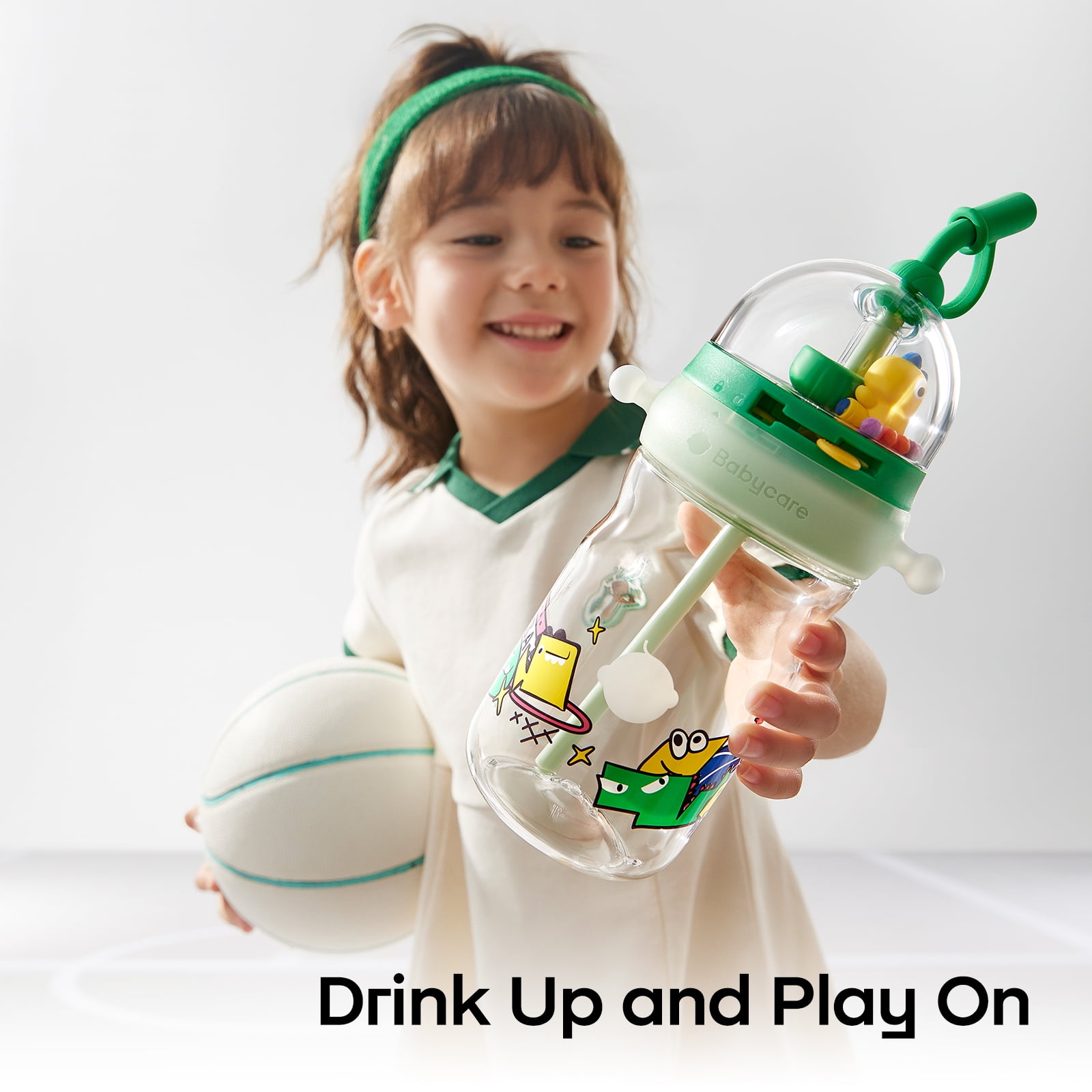 Bc Babycare T-REX Shooting Game Cup, 16.91oz with Strap, 3 Years+ Kids/Toddlers, Funny Toys, Red