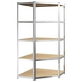 thumbnail image 5 of vidaXL 5-Layer Shelves 5 pcs Silver Steel&Engineered Wood, 5 of 5