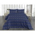 thumbnail image 2 of Ambesonne Art Deco Quilted Coverlet 2 Pcs, Navy Simple Vintage Motif, Twin Size, Navy Blue and Sand Brown, 2 of 4