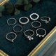 thumbnail image 4 of Anillo de diamantes de mariposa, lote mixto, anillo de perlas, nicho femenino, anillo de unión avanzado, juego de 9 piezas, 4 of 6