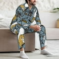 thumbnail image 5 of Mens Pajamas Set, Painted cute squirrel pine cone Button Down Long Sleeve Loungewear Sleepwear Pjs sets for Men, 5 of 5