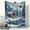 40x30inch（102cmx76cm）, variant on 1pc Winter Forest Cabin Throw Blanket - Snowy Pine Trees, Elk & Log Cabin Scene - Ultra-Soft Flannel All-Season Couch/Bed/Office Decor - Cozy Home Accent in Blue-Gray & White Color Palette - Ideal Ho